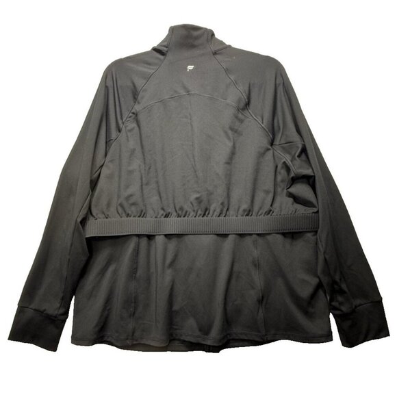 Fabletics Rosalia Performance Jacket Vented Sz 1X Black Activewear Thumbholes - Picture 4 of 9
